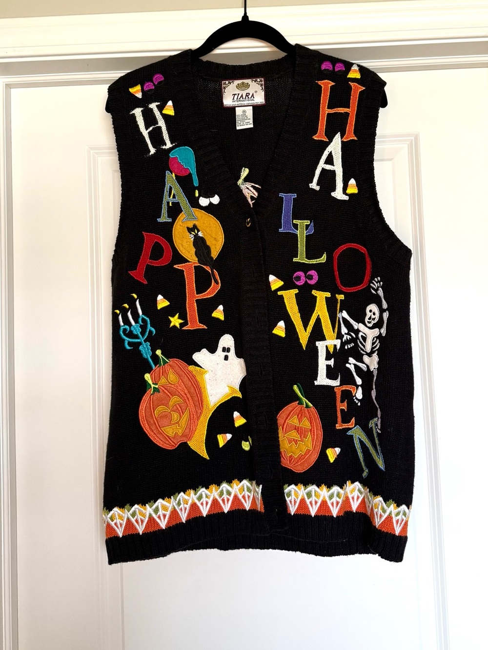 Vintage 90s Halloween Sweater Vest | M-L